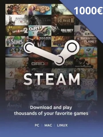 Steam gift card 1000 euro