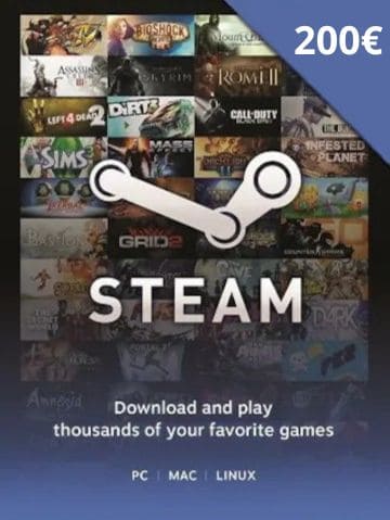 Steam gift card 200 euro